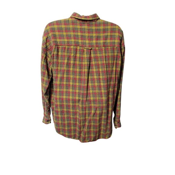 Wilderness Flannel Shirt Men's L Vintage Button Down Red Yellow Plaid Long Sleev - Picture 5 of 15